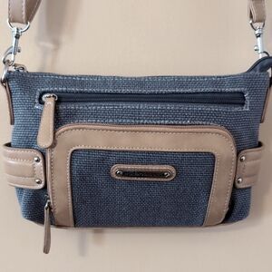 Stone Mountain Blue and Tan Shoulder Bag